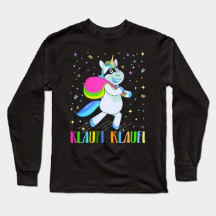 Gangster Einhorn Klaufi Klaufi  Witziger Dieb Räuber Long Sleeve T-Shirt